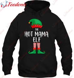 Hot Mama Elf Christmas Party Group Pajama T-Shirt, Couples Christmas Shirts  Wear Love, Share Beauty