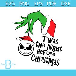 Grinch Jack Skellington Twas The Night Before Christmas SVG