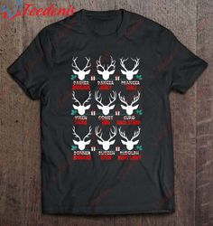 hunter of all santas reindeers funny deer gift t-shirt, cotton men christmas shirts family  wear love, share beauty