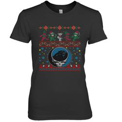 Carolina Panthers Christmas Grateful Dead Jingle Bears Football Ugly Sweatshirt Women&8217s Premium T-Shirt