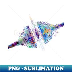 Synapse Receptor Brain Nerve Cell Watercolor - Decorative Sublimation PNG File - Perfect for Sublimation Mastery