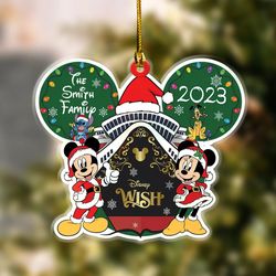 Personalized Disney Cruise Christmas Ornament, Mickey and Friends Cruise Ornament, DCL 2023 Ornament