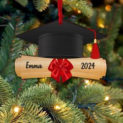 personalized graduation ornament, class of 2024 ornament, high school graduation gifts