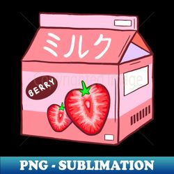 Strawberry Milk - PNG Transparent Digital Download File for Sublimation - Unleash Your Creativity