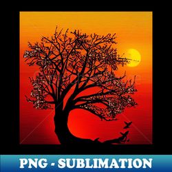 Countryside Sunset - Instant PNG Sublimation Download - Enhance Your Apparel with Stunning Detail