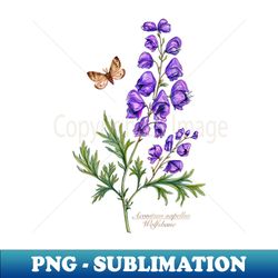 Monkshood garden flowers - PNG Transparent Digital Download File for Sublimation - Add a Festive Touch to Every Day