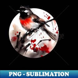 Watercolour robin on branch - Creative Sublimation PNG Download - Revolutionize Your Designs