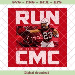 Run CMC Christian McCaffrey San Francisco Stiff Arm SVG