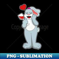 Rabbit with Glass of Wine  Heart - Instant Sublimation Digital Download - Capture Imagination with Every Detail
