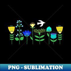 scandinavian flowers and bird - premium png sublimation file - unlock vibrant sublimation designs