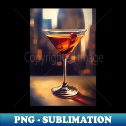 manhattan cocktail - unique sublimation png download - add a festive touch to every day