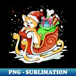 Sledge ride in the snow - Corgi Christmas - Instant Sublimation Digital Download - Instantly Transform Your Sublimation Projects