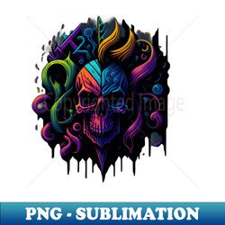 Beautiful Skull Graffiti Illustration - Digital Sublimation Download File - Defying the Norms