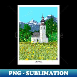 gnadenwald innsbruck austria landscape illustration - exclusive sublimation digital file - boost your success with this inspirational png download