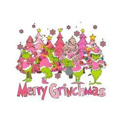 Pink Christmas Merry Grinchmas SVG Graphic Design File