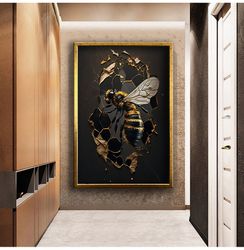 surrealist design bumblebee canvas print wall decor, ready to hang wall print decor, wall canvas, canvas print home deco