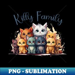 Kitty Family - Instant PNG Sublimation Download - Unleash Your Creativity