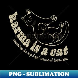 karma is a cat funny - Retro PNG Sublimation Digital Download - Instantly Transform Your Sublimation Projects