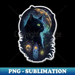 Mystical Black Cat - Instant Sublimation Digital Download - Defying the Norms