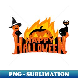 happy halloween cute halloween pumpkin hat black cat autumn vibes - artistic sublimation digital file - unleash your creativity