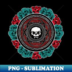 Skull and Flowers - Vintage Sublimation PNG Download - Bold & Eye-catching