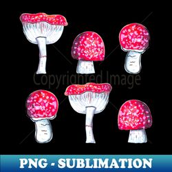 Red Amanita Mushrooms - Stylish Sublimation Digital Download - Create with Confidence