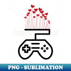 VIDEO GAME CONTROL  WITH  CUTE HEARTS - Aesthetic Sublimation Digital File - Boost Your Success with this Inspirational PNG Download