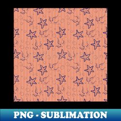 pink starfish and bubbles pattern - instant sublimation digital download - fashionable and fearless