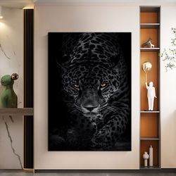 black and white leopard canvas print wall painting, wall canvas, canvas print, modern wall art, ready to hang canvas pai