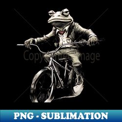 Frog On Bike Funny Frog Animal On Bike - Digital Sublimation Download File - Perfect for Personalization