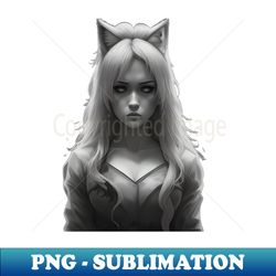 Offended Cat Girl - PNG Transparent Sublimation File - Boost Your Success with this Inspirational PNG Download