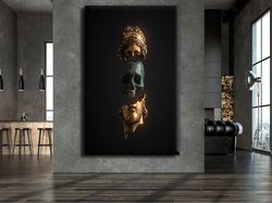 Sculpture And Skull Canvas Print Wall Painting, Wall Art Canvas, Canvas Print, Ready To Hang Canvas Painting, Modern Art
