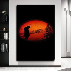 Warrior And Sunset Canvas Print Wall Painting, Wall Art Canvas , Ready To Hang Canvas Painting, Canvas Gift, Canvas Prin