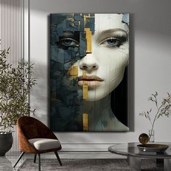 Modern Design Oil Painting Woman Canvas Print, Wall Art Canvas, Canvas Print, Ready To Hang Canvas Painting, Wall Pictur