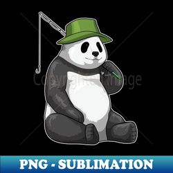 Panda at Fishing with Fishing rod - Unique Sublimation PNG Download - Perfect for Creative Projects