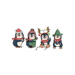 Cute Penguin Merry Christmas PNG Sublimation Download
