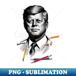 Kennedy in Sketch - Unique Sublimation PNG Download - Enhance Your Apparel with Stunning Detail