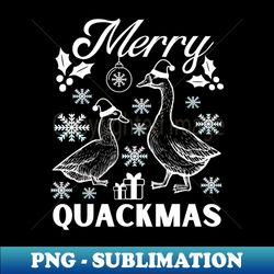 Two Ducks Merry Quackmas - Exclusive PNG Sublimation Download - Add a Festive Touch to Every Day