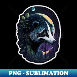 Mystical Badger In Front Of The Moon - PNG Transparent Sublimation Design - Boost Your Success with this Inspirational PNG Download