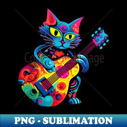 Cat playing guitar - Digital Sublimation Download File - Perfect for Creative Projects