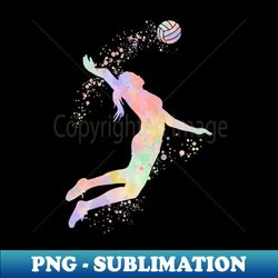 girl volleyball watercolor sports gifts - digital sublimation download file - enhance your apparel with stunning detail