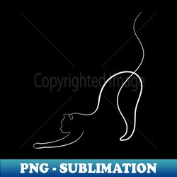 Playful Cat Line Art - Professional Sublimation Digital Download - Boost Your Success with this Inspirational PNG Download