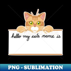 Hello My Cats Name Is Ginger - PNG Transparent Sublimation File - Stunning Sublimation Graphics