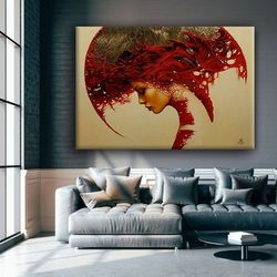 Modern Design Surreal Blood And Woman Canvas Print Wall Painting, Wall Art Canvas, Canvas Print, Ready To Hang Canvas Pa