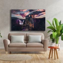 Wall Art Canvas, Canvas Print, Castle And Butterfly Surreal Canvas Painting, Ready To Hang Wall Print, Design Canvas Pai