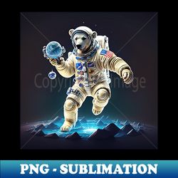 Polar Bear in a Spacesuit - Vintage Sublimation PNG Download - Bold & Eye-catching