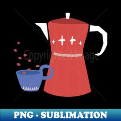 Colorful Cup of Coffee - Premium PNG Sublimation File - Unleash Your Creativity