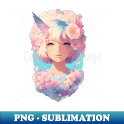 Anime Flower Lady - Elegant Sublimation PNG Download - Boost Your Success with this Inspirational PNG Download