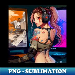 Sexy Girl Gamer - Girl Streamer - Vintage Sublimation PNG Download - Add a Festive Touch to Every Day