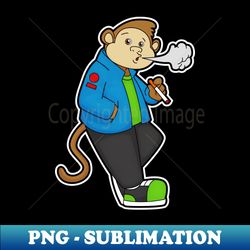 Monkey at Smoking a Cigarette - Unique Sublimation PNG Download - Add a Festive Touch to Every Day